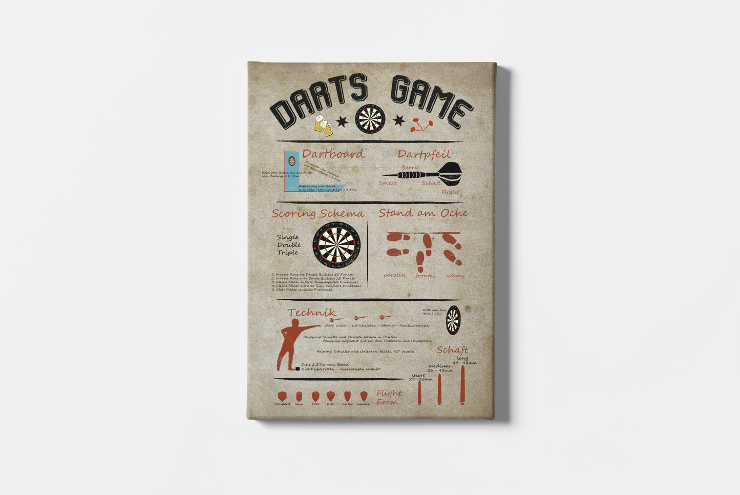 Vintage Canvas "Darts Basics"