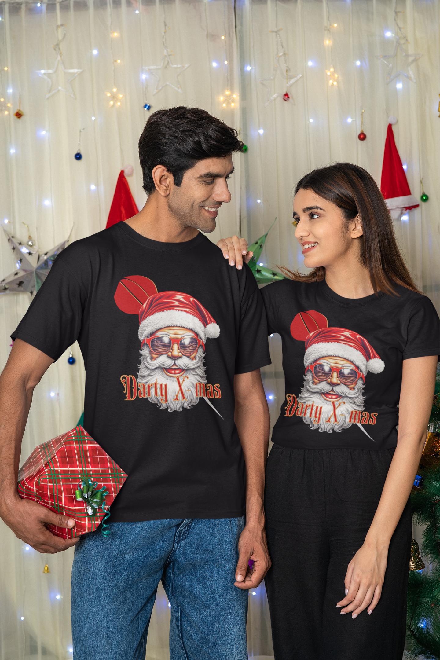 "Smiling Santa" - Ladies Premium Shirt