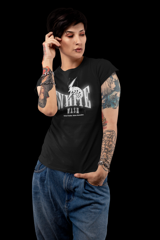 White wash (black Shirt) - Ladies Premium Shirt - Ladies Premium Shirt