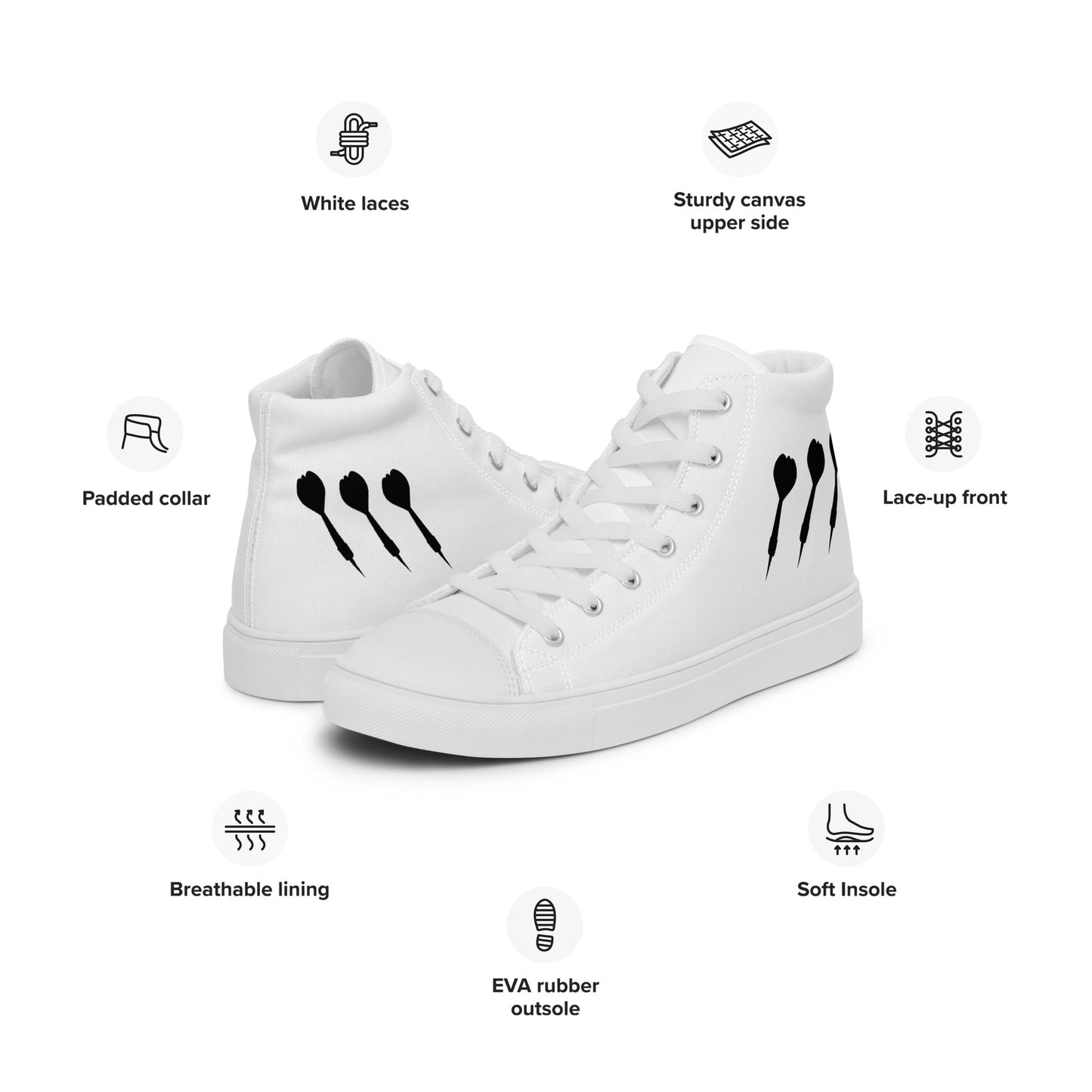 Top Leinenschuhe, Sneaker, Chucks Dartsschuhe für Damen "Black Arrows""