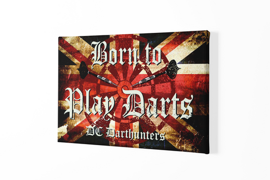 Vintage Canvas "Born to play Darts"