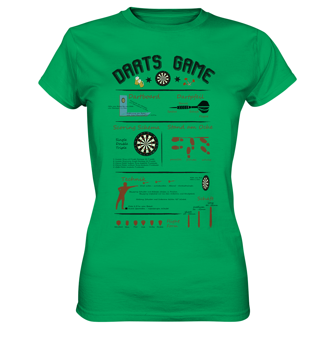 "Darts Game Basics " - Ladies Premium Shirt