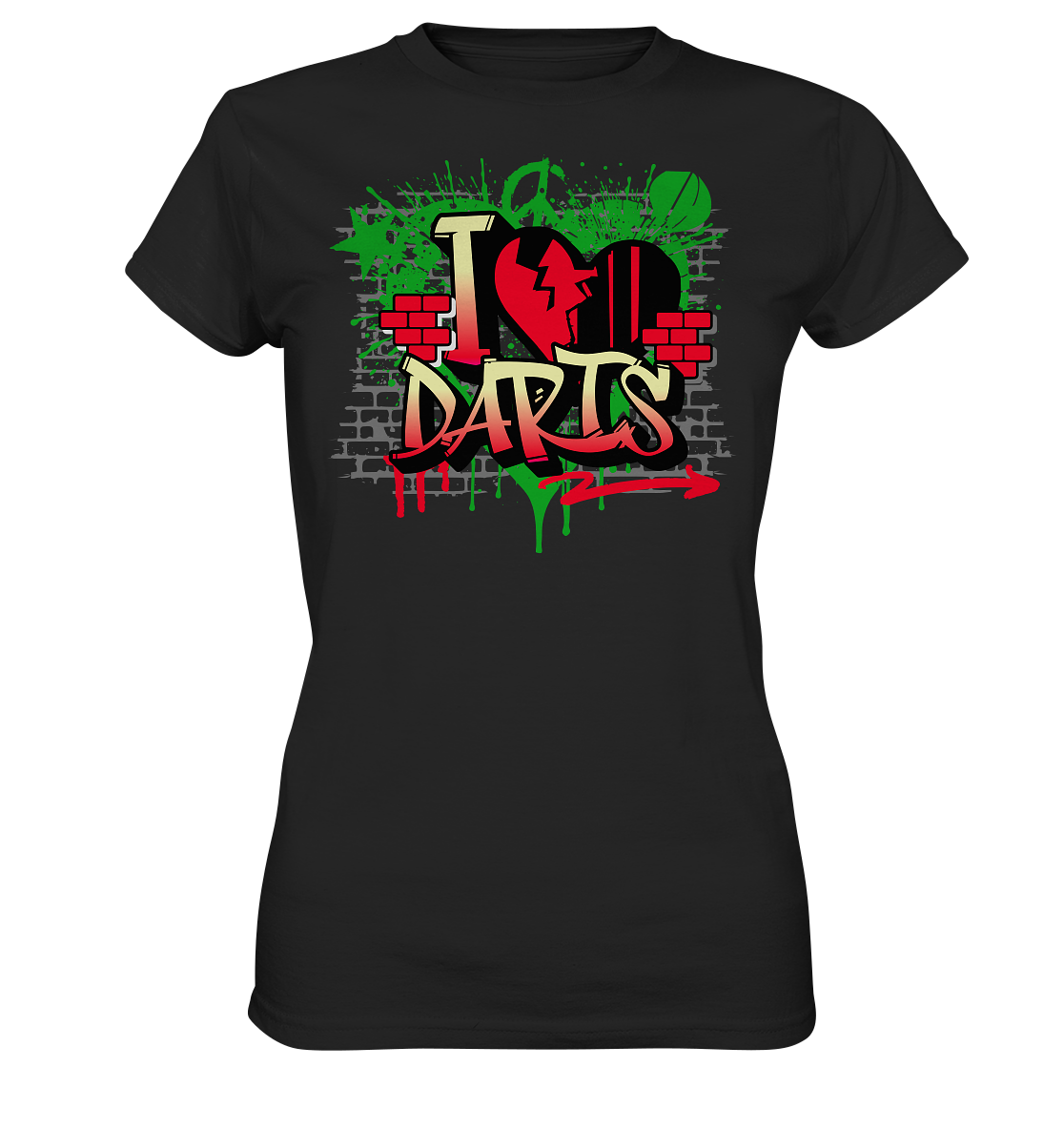 "Love Darts Graffiti" - Ladies Premium Shirt