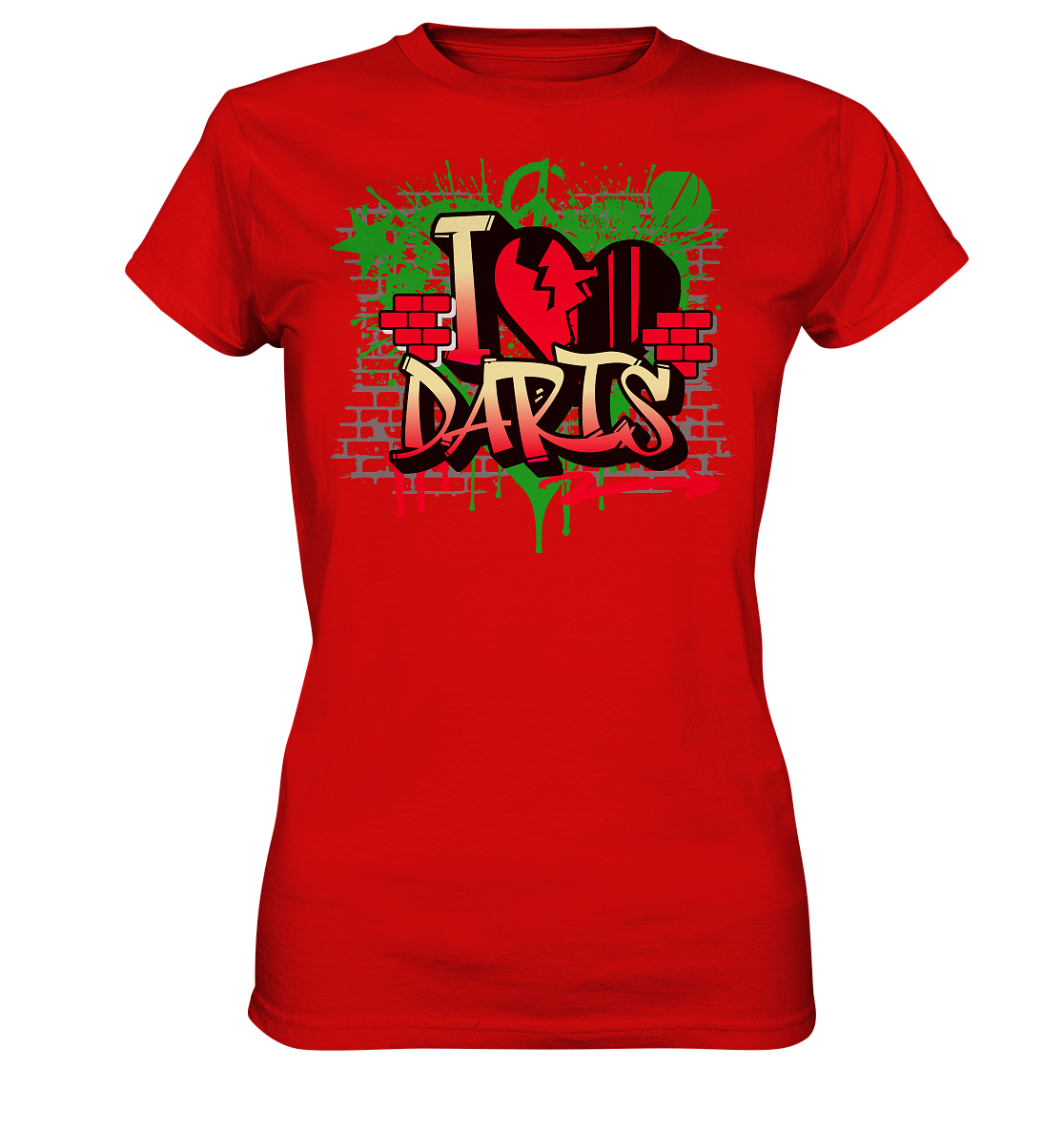 "Love Darts Graffiti" - Ladies Premium Shirt