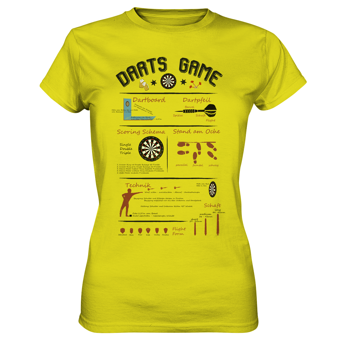 "Darts Game Basics " - Ladies Premium Shirt