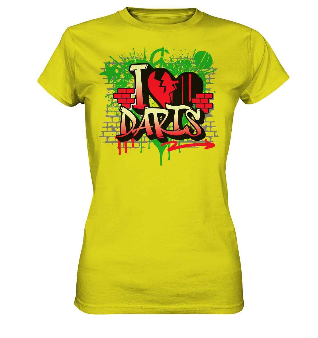 "Love Darts Graffiti" - Ladies Premium Shirt