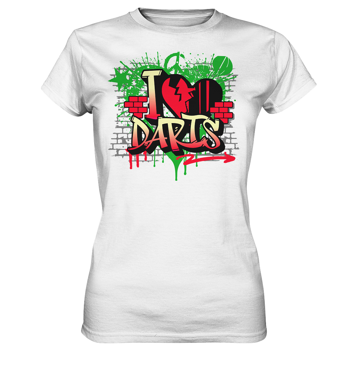 "Love Darts Graffiti" - Ladies Premium Shirt