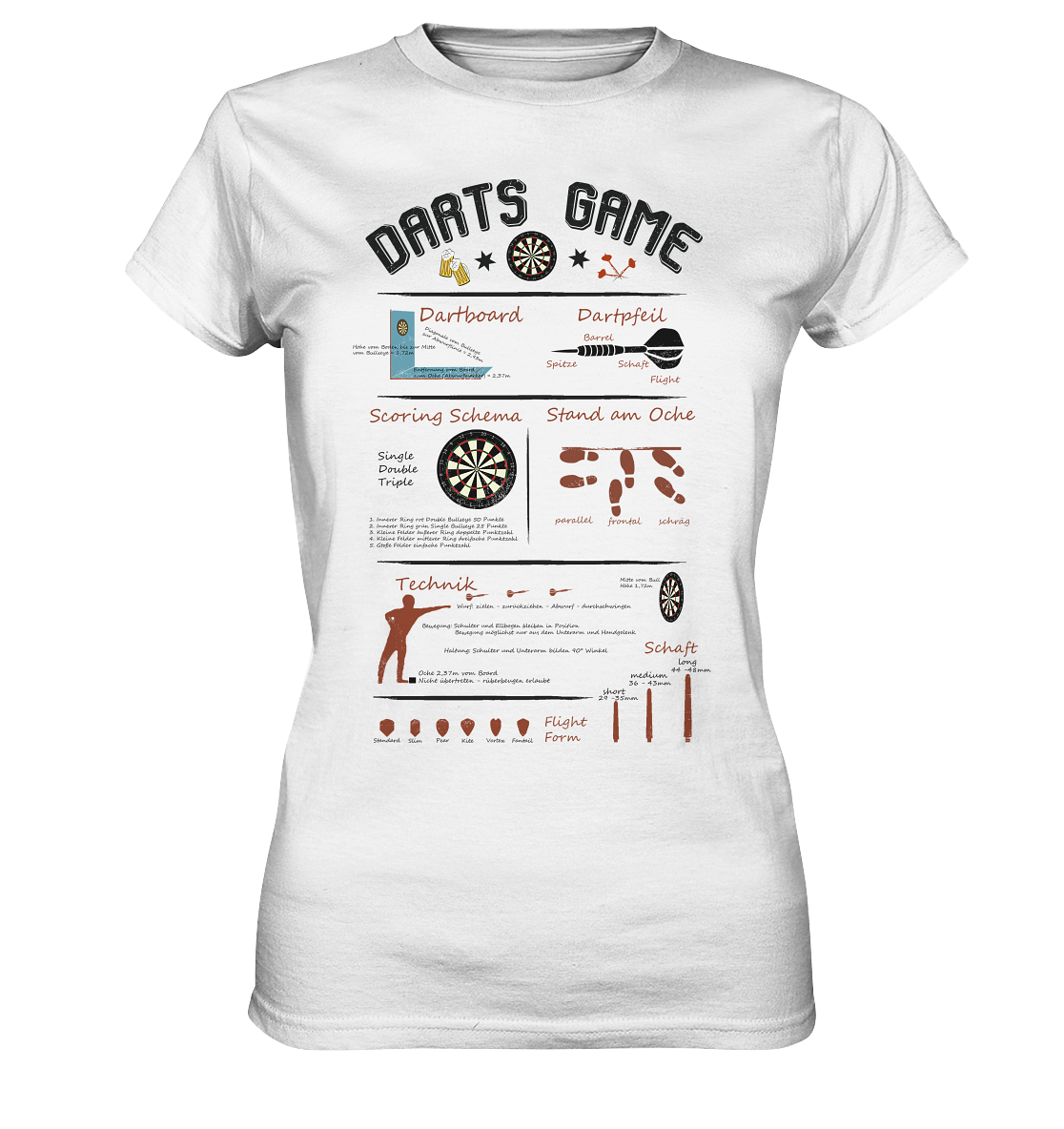 "Darts Game Basics " - Ladies Premium Shirt