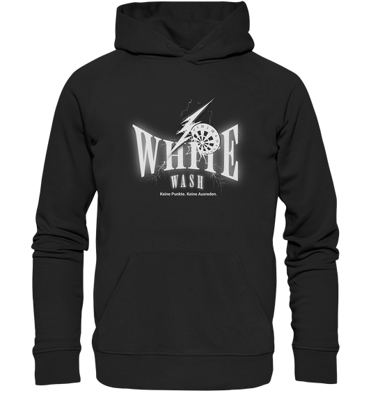 White wash black Hoodie - Organic Hoodie