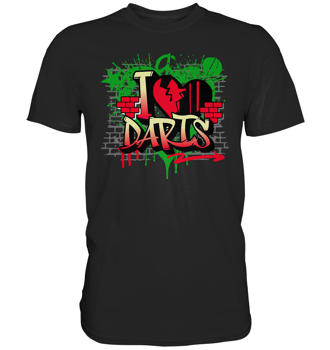 "Love Darts Graffiti" - Premium Shirt