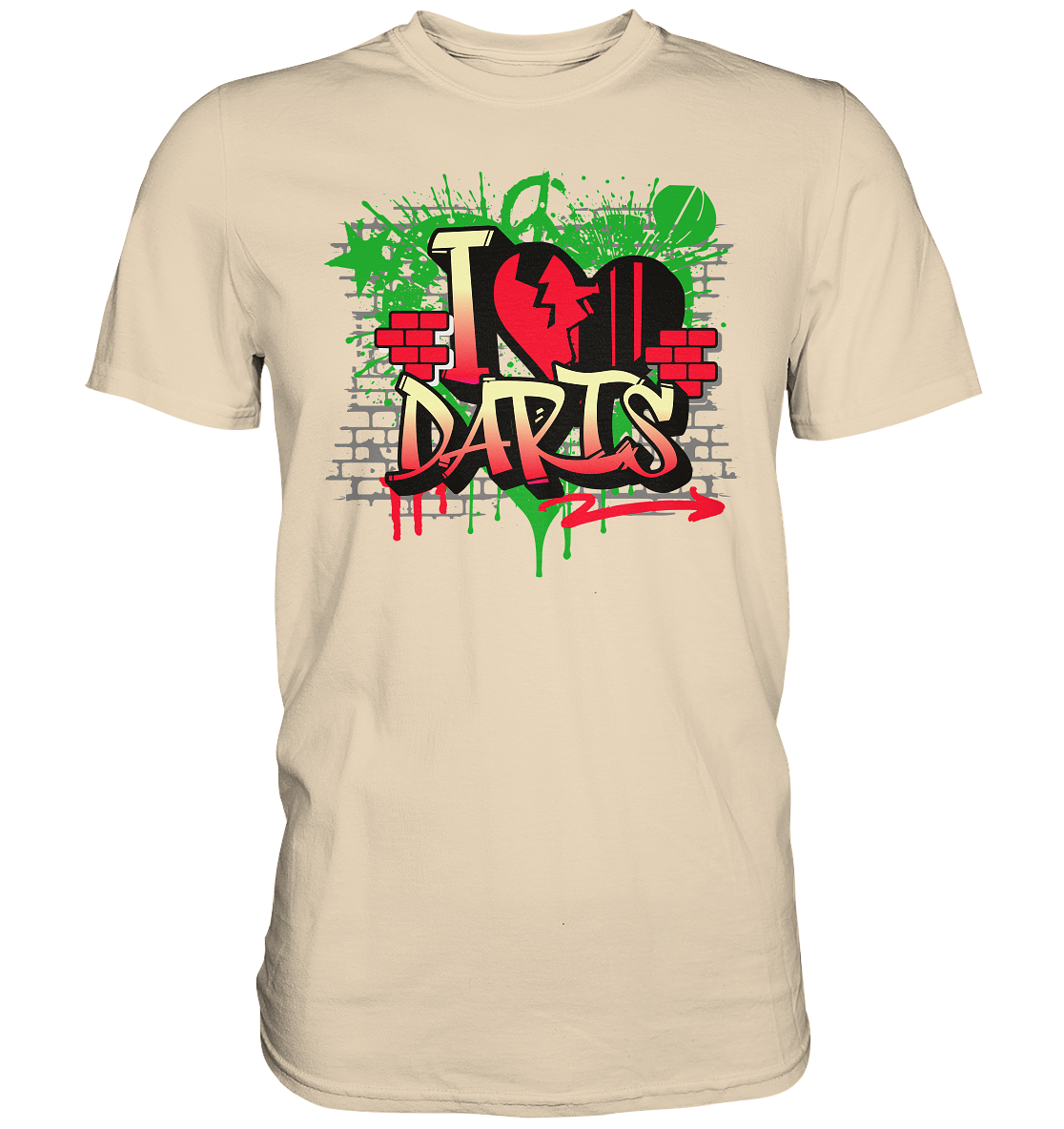 "Love Darts Graffiti" - Premium Shirt