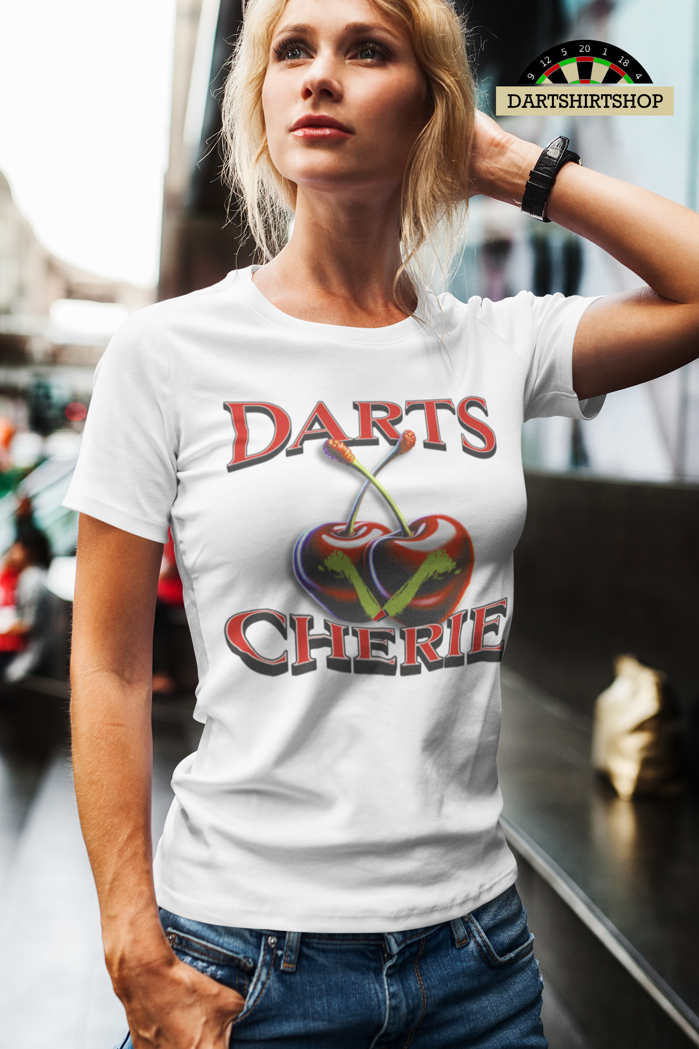 "Darts Cherie" - Ladies Premium Shirt