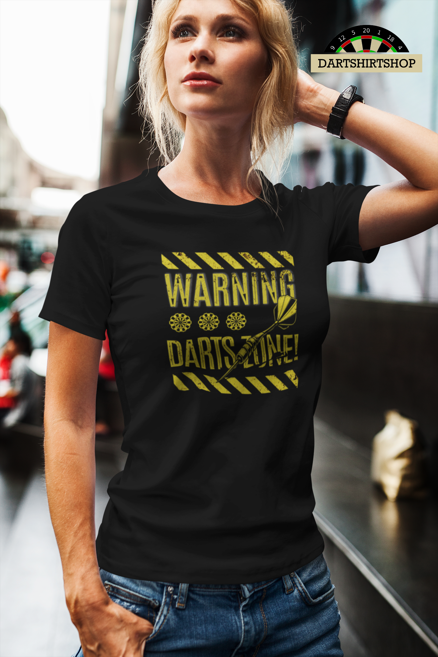 Warning Darts Zone - Ladies Premium Shirt