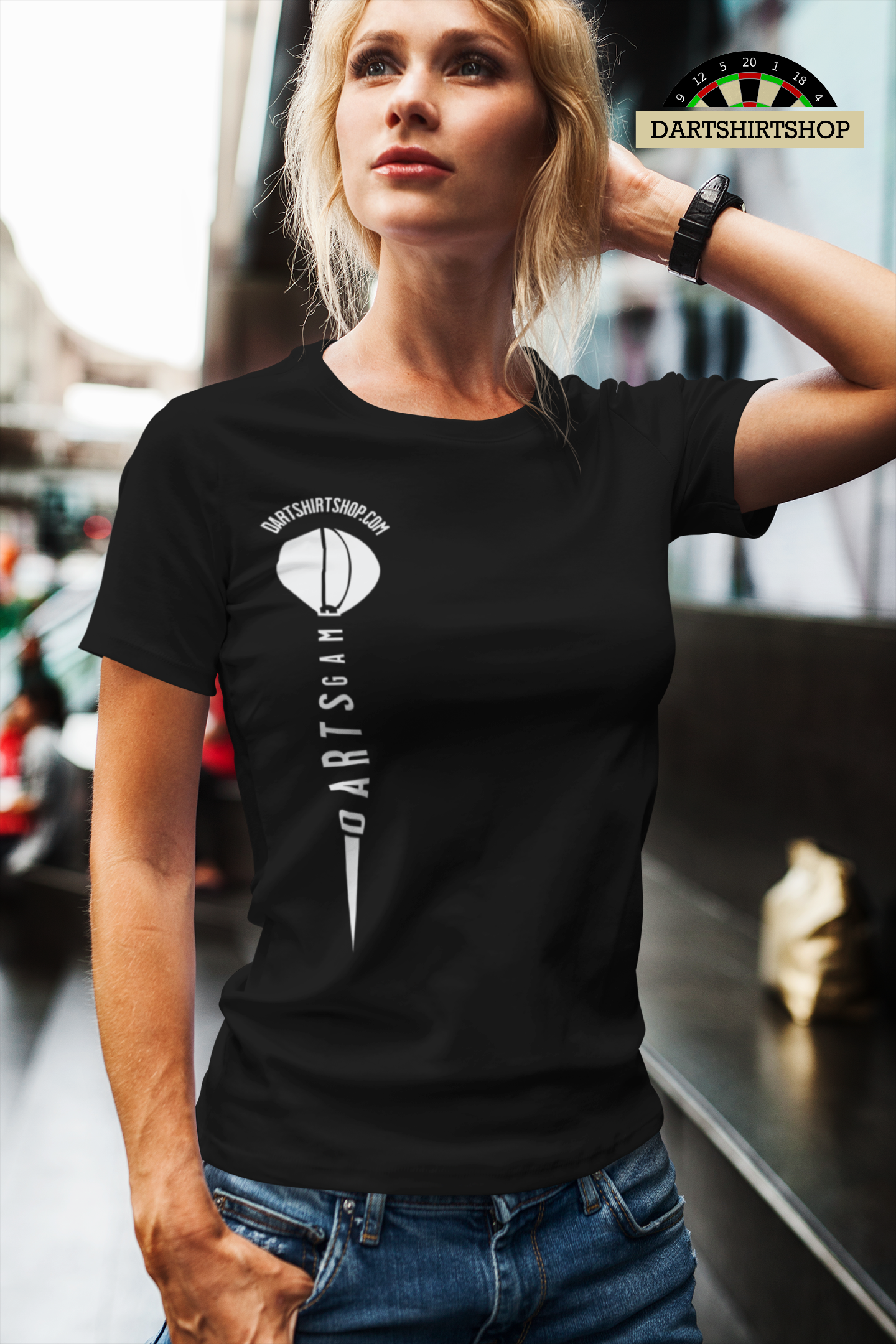 "Darts Game Pfeil" Black Edtion - Ladies Premium Shirt