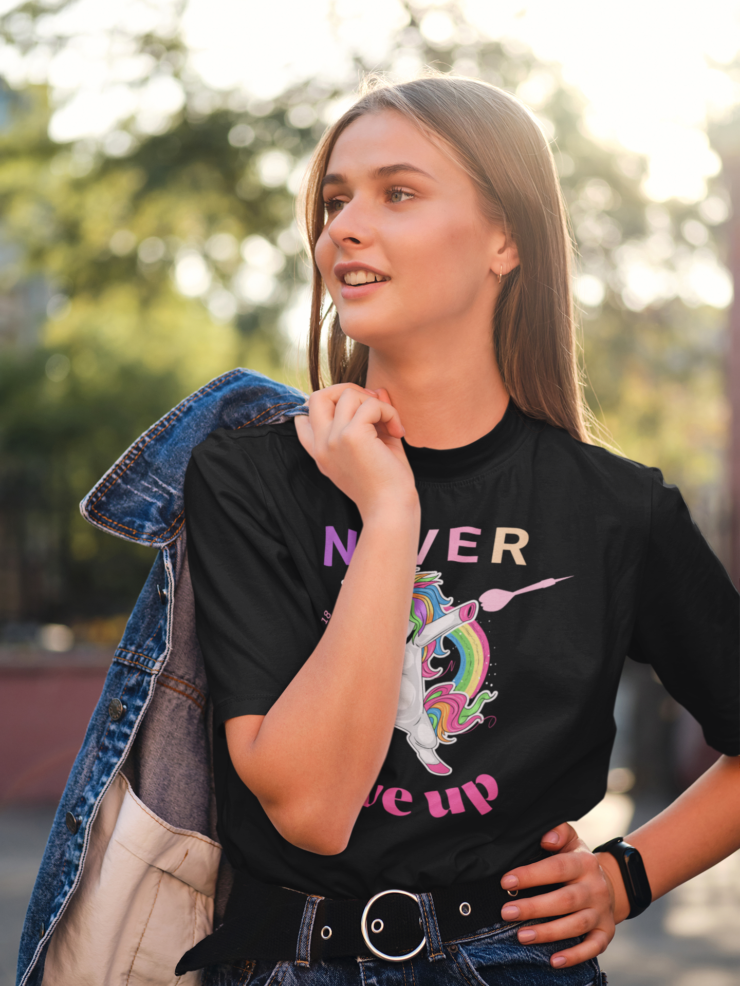 "Unicorn never give up" - Ladies Premium Shirt