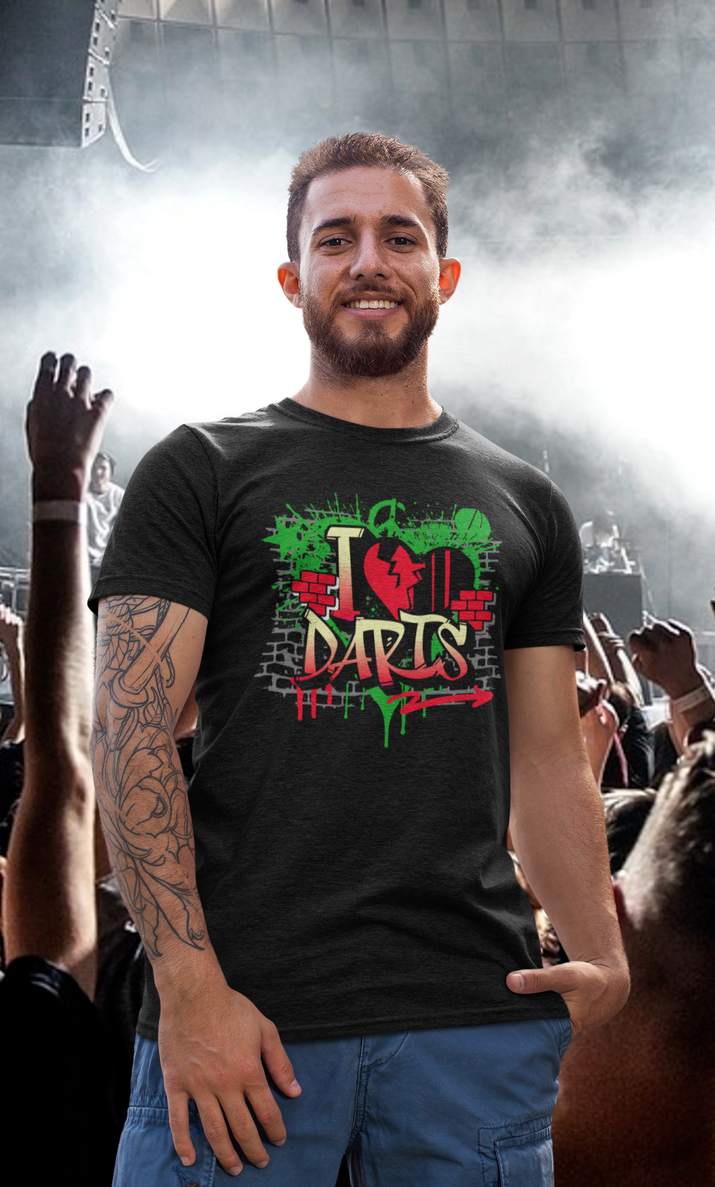 "Love Darts Graffiti" - Premium Shirt