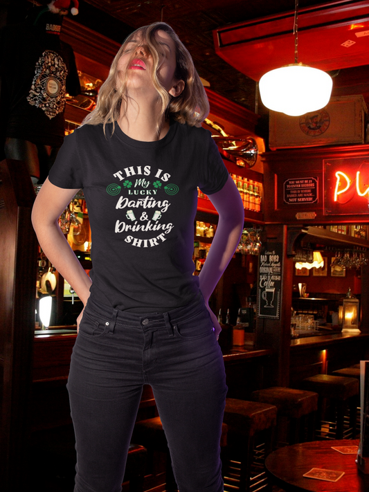 "Lucky Darting & Drinking Shirt" - Ladies Premium Shirt