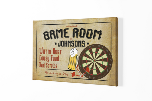 Vintage Canvas "GAME ROOM"