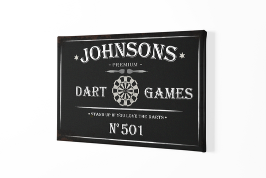 Vintage Canvas "Premium Dart Games"