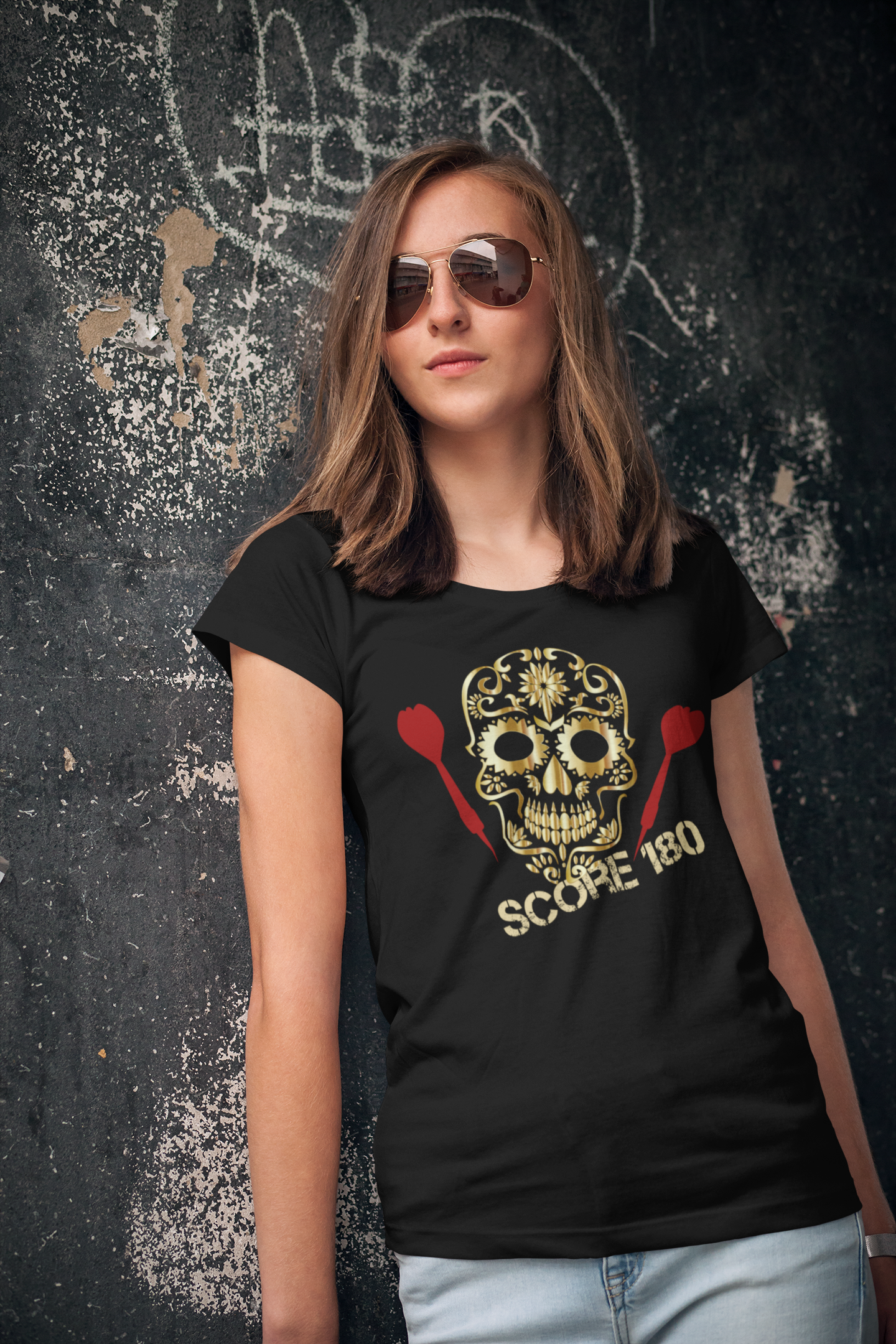 "Score 180 Skull" - Ladies Premium Shirt